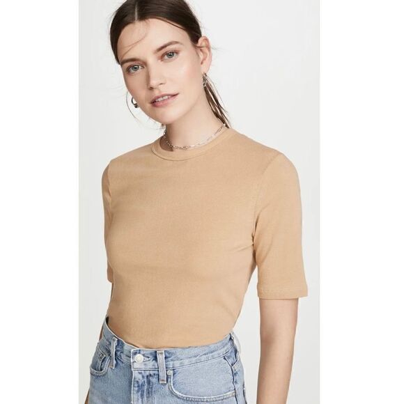 NWOT Agolde Elie T-Shirt Size XS in Tan - Picture 2 of 8